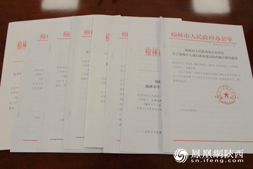 榆林市政府出台的信用体系建设相关文件